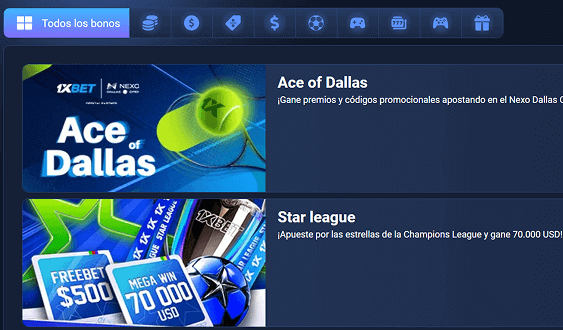 Bonos 1xBet Reclame el bono